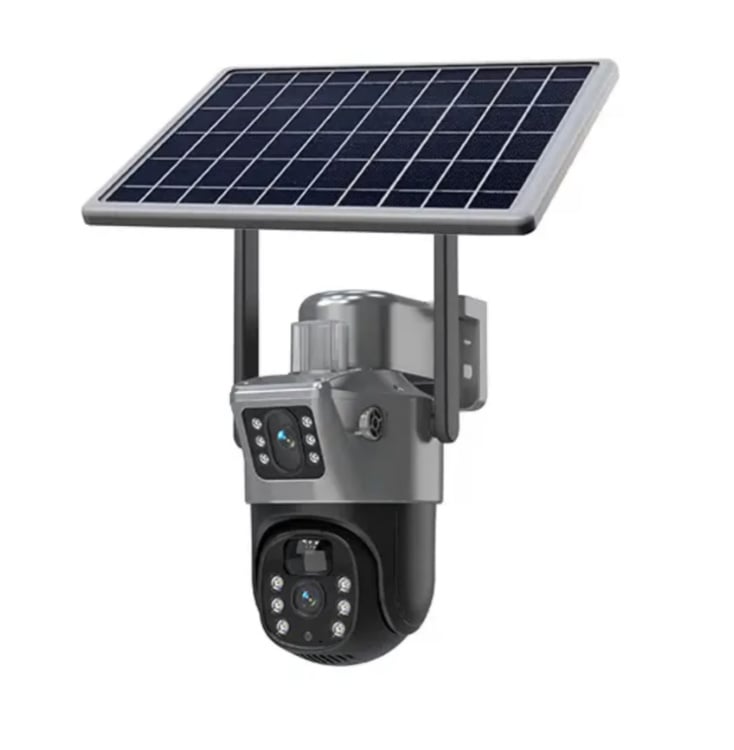 Camera de supraveghere cu panou solar, 6 mp, 4G SIM ,senzor de miscare,lentile duble + card 64GB