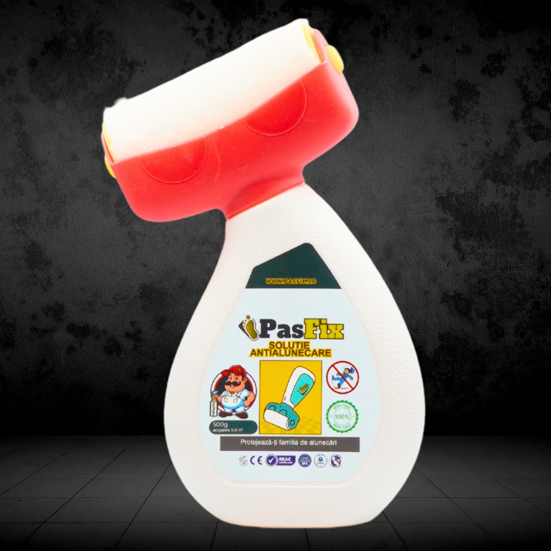 Soluție Antialunecare PasFix 500ml – Protecție pentru gresie, faianță, marmură, piatră naturală cu rolă aplicatoare