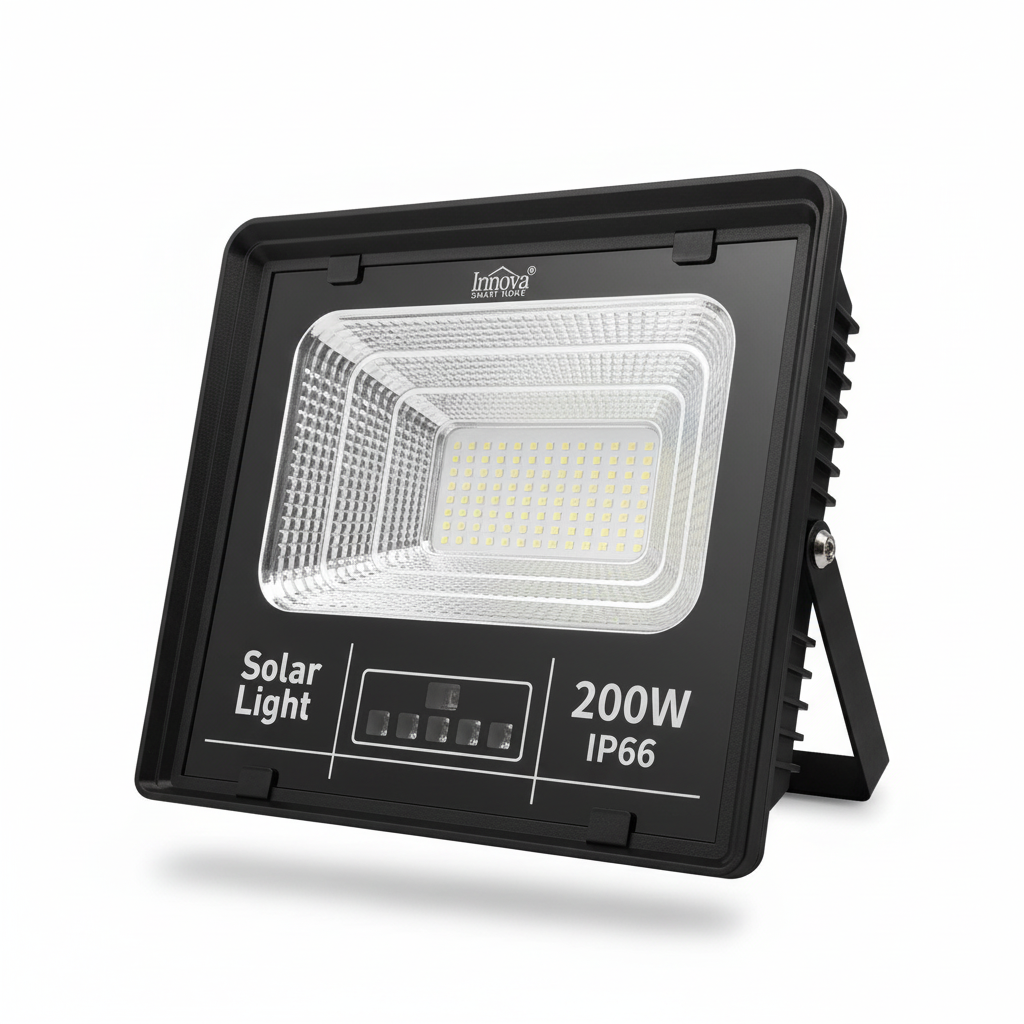 Proiector LED INNOVA 200W Cu Panou Solar si telecomanda, IP66 + Cadou Surpriza