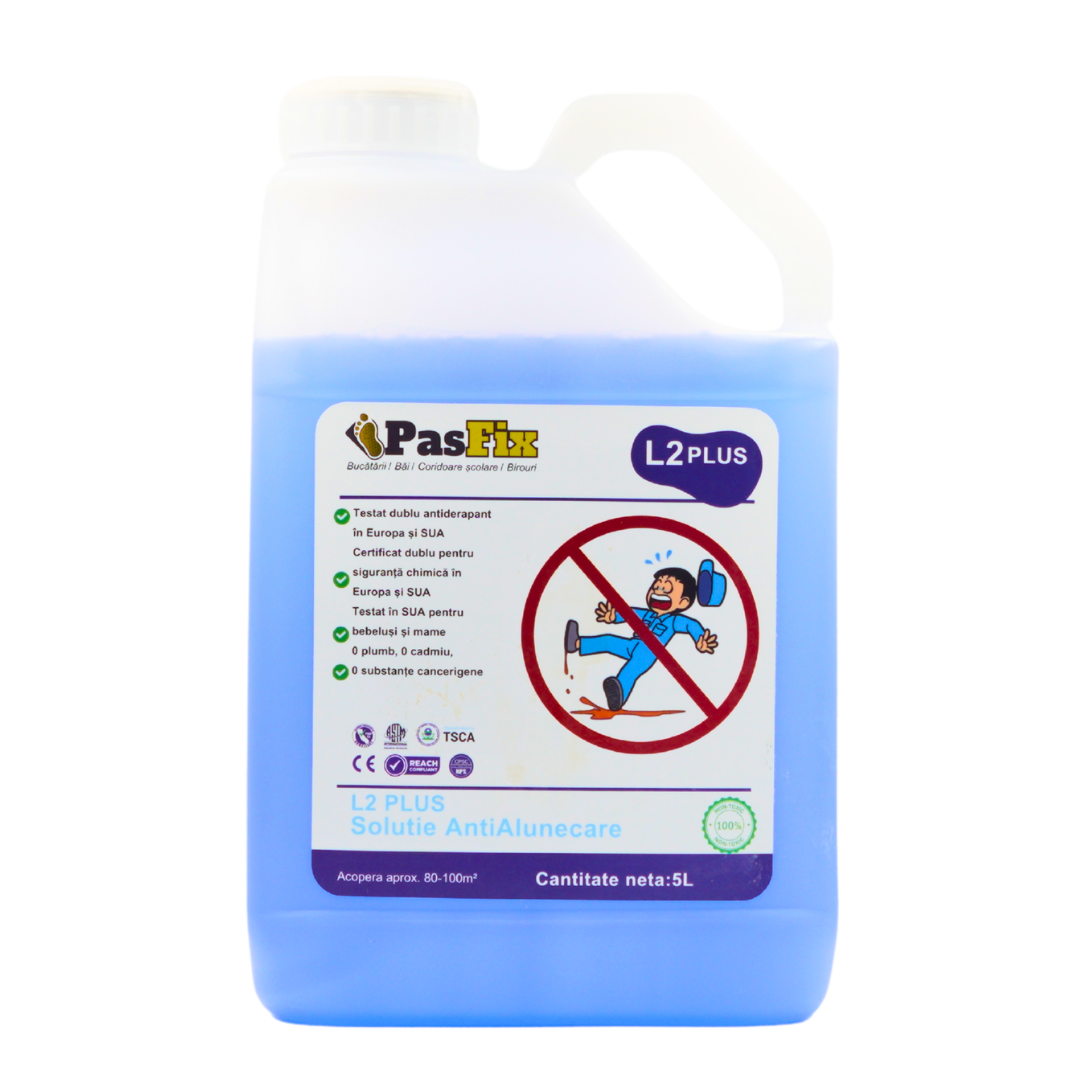 Soluție Antialunecare PasFix L2 PLUS 5L – Protecție profesională pentru bucătării, băi și coridoare școlare