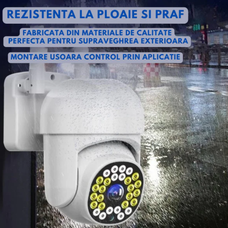 Camera de Supraveghere Jortan 8161QJ , 28LED, WiFi , HD cu Infraroșu și IP66 , Vedere Live Pe Telefon