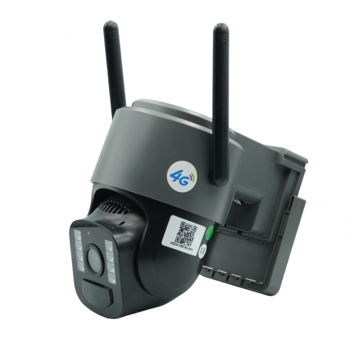 Cameră Supraveghere Solară INNOVA TS1-4G +Card 32GB, 3MP, PTZ 355°, Night Vision Color, Audio Bidirecțional, Alarmă, O-Kam Pro